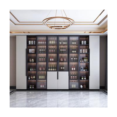 China (Other) Homeland Cabinet Furniture Wood Living Room Adjustable Customized Glass Wine Cabinet for sale