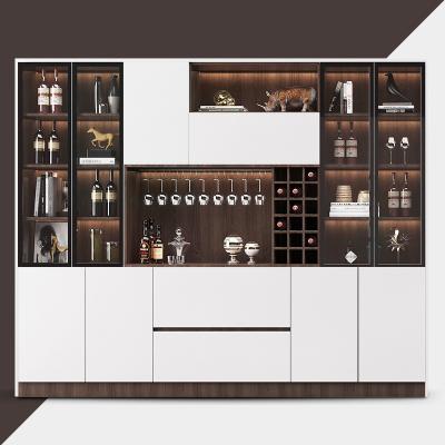 China (Other) Living Room Furniture Style Narrow Flat Pack Adjustable Drawer Chest With Wine Rack Storage Decorative Color Glass American Modern for sale