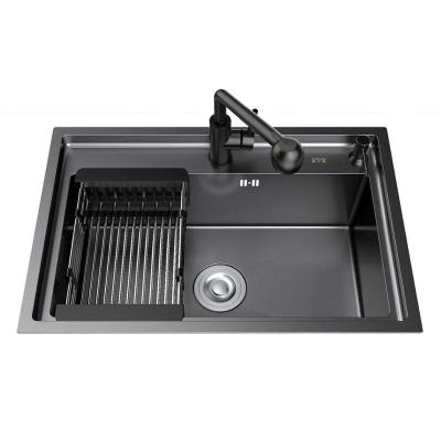 China Modern Nano Black Kitchen Sink Multifunction Stainless Steel Bars Undermount Sink Kitchen Sink for sale