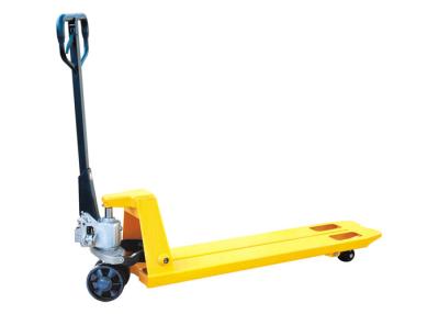 China Super Narrow 2 Ton Hand Pallet Truck 160mm Steering Wheel Customized Design for sale