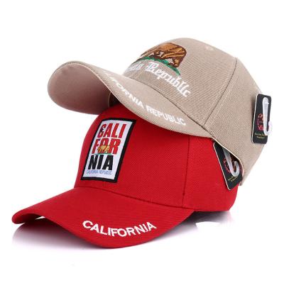 China Custom California State Bears Flag Hats Custom Patch Baseball Caps With Company Logo for sale