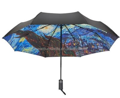 China Minimalist Folding Umbrella Painting Print Your Own Custom Umbrella 3 Print Full Times Umbrella for sale