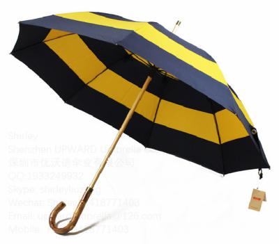 China Minimalist Custom Umbrella Stick Bamboo Wooden Rain Umbrella With Printing Logo for sale