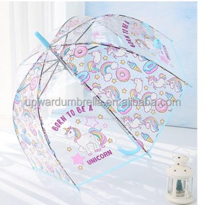 China Unicorn Umbrella Children Minimalist Transparent Children for sale