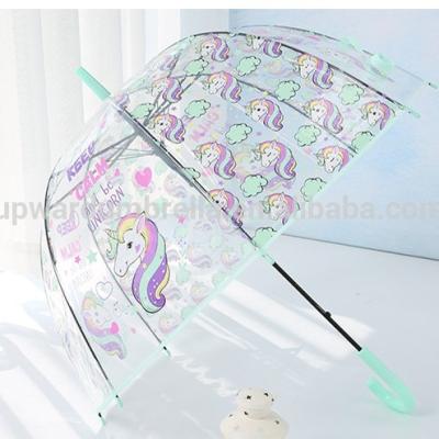 China Transparent Unicorn Umbrella Minimalist Kids Umbrella for sale