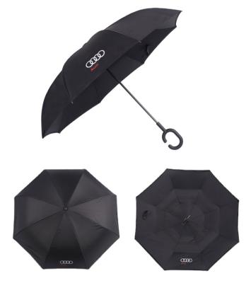 China Minimalist Logo Customize Inverted Umbrella Wholesale Inverted Black Reversible Umbrella for sale