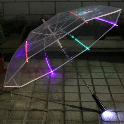 China Minimalist Unique Clear Umbrella Rain Umbrella Transparent Led Galaxy Umbrella Luxury Led for sale