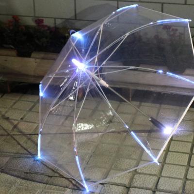 China Minimalist Commercial Umbrella With Led Clear Led Umbrella For Kids Transparent Clear Umbrella for sale