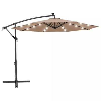 China Minimalist Offset Cantilever Hanging Umbrella 3M Led Patio Umbrella Garden Patio Umbrella for sale