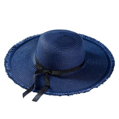 China Wide Brim Straw Sunhat For Girls Custom Logo Foldable Summer Straw Daily Life Customizable Beach Hat for sale