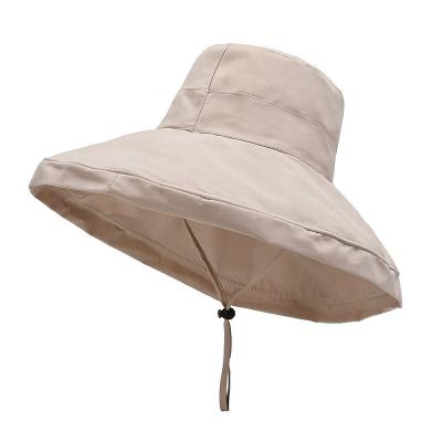 China Character Women's Reversible Sun Bucket Hat Packable Outdoor Activities Sun Protection Fishing Hat for sale