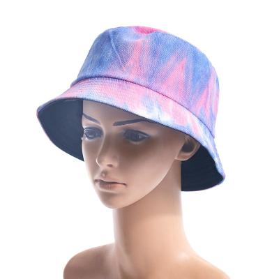 China New Dobby European Statistical Institute Corduroy Tie-Dyed Fisherman Hat For Women Fall And Winter Outdoor Floppy Hat Trend Double Sunshade for sale