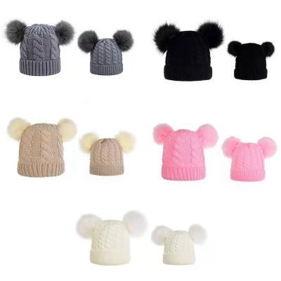 China Wholesale Character Colorful Custom Embroidered Logo Winter Pom Pom Beanie Hat Unisex Knitted Warm Winter Warm Winter for sale