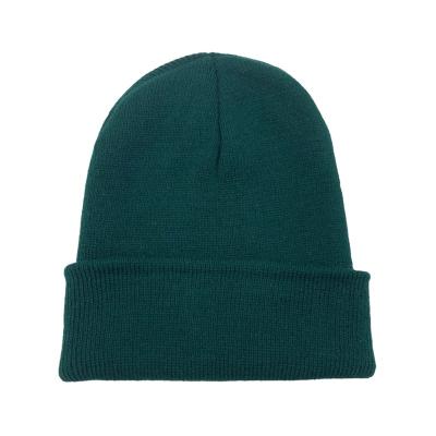 China COMMON jungle green freshness feeling acrylic warm pure lovers border cold color ski hat autumn and winter knitting beanie for sale