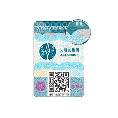 China Engraving Colorless Fluorescent Red Tamper Line Intaglio Printing Label Security Wire Sticker Security Anti-Counterfeiting Label for sale