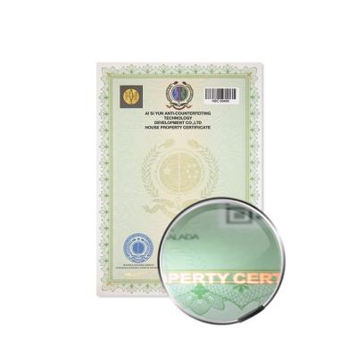 China Custom Anti-fake Security Paper Anti-counterfeit Certificate With Invisible Logo Anti-counterfeit Certificate Supplier for sale