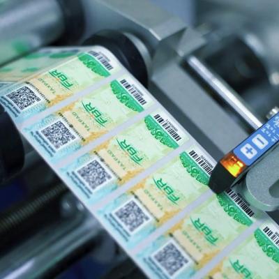 China Polarized Income / Tax Stamp Color Change Security Anti-Counterfeiting Stamps With Invisible QR Code for sale