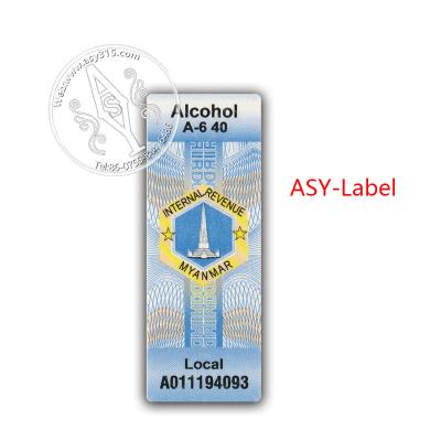 China Cigarette tax anti-counterfeiting stamps with fluorescent refraction bead for sale