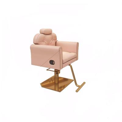 China Modern White Portable Crystal Salon Chairs Set Barber Chair Pink Salon Chair for sale