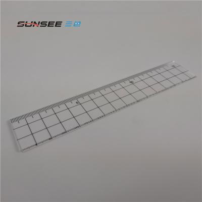 China High Quality Transparent Plastic Classic Stationery Thick Acrylic Grid Design Stitching Ruler For School for sale