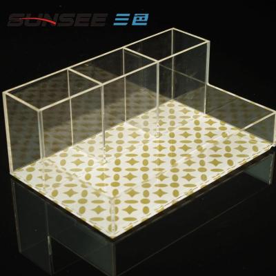 China Modern Clear Acrylic Makeup Case Rectangle Plexiglass Storage Compartment Organizer Cosmetic Boxes For Nail Polish for sale