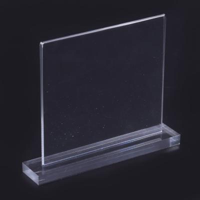 China Acrylic Desktop Countertop Insert Paper Clear Table Tent Menu Holder Office Name Plate Tag Holder For Knowing Name for sale