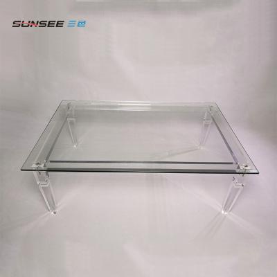 China Morden 2019 good quality top selling custom color serving dining living room clear transparent acrylic coffee table for sale