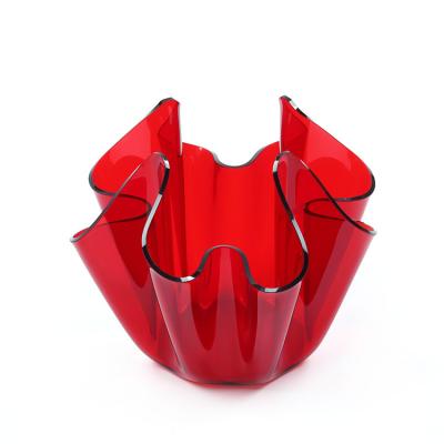 China Plug fowers wholesale custom chain cheap red glass acrylic fruits milk water flower vases for decoration for sale