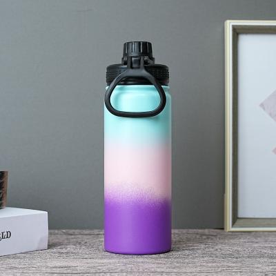 China Wholesale PORTABLE 18oz Sports Metal Water Bottle Stainless Steel Drink Bottle With Straw for sale