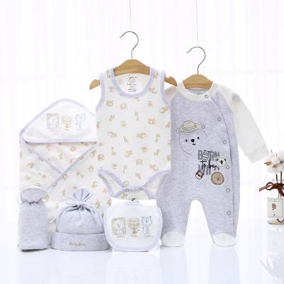 China Antibacterial All Season Cute Interlock Baby 6 Piece Soft 100% Cotton Clothing Set for sale