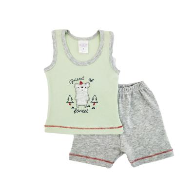 China 100% High Quality Breathable Vest And Cotton Cute Summer 100% Cotton Coupling Baby Pants for sale