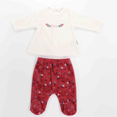 China Baby 245GSM Spring Drop Baby Clothes and Pants Set 2 Piece Anti-Shrink Velvet 2PCS Set Baby Newborn Infant Clothes for sale