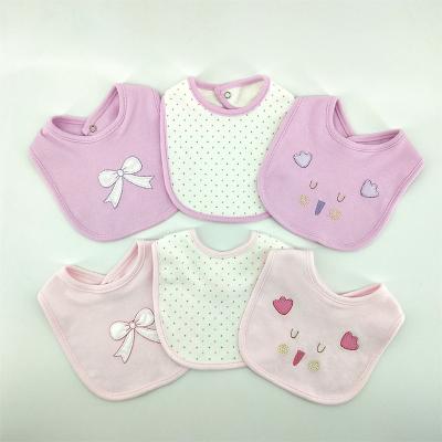 China Affordable and High Quality Soft Cotton Washable 3PC Baby Multicolor Cute 100% Bibs for sale