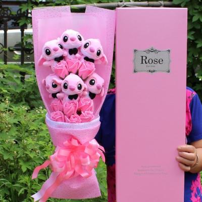 China Eco-friendly material cartoon bouquet bouquet doll plush toy exquisite gift box for Chinese Valentine's Day for sale