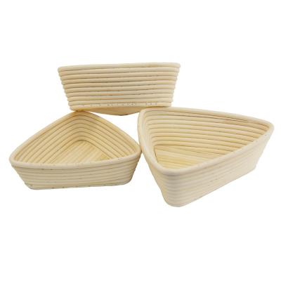 China 2021 Sustainable Handmade Guangxi Triangle Rattan Bread Proofing Baskets for sale