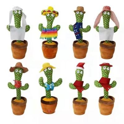 China Talking Cactus Toy Battery or USB Eco-friendly Material Dancing Cacti Charging Repeating Singing Recording 120 English Songs for sale