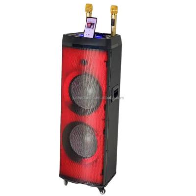 China 2020 Wireless Flame Outdoor Speaker Trolley Wireless Party Speakers Fire Dancing Dual 12