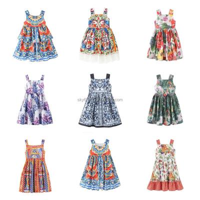 China 2023 Anti-wrinkle girls' princess Dress Bow Tie lace up princess Dress Girls flower children's clothing for sale