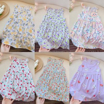 China 2023 Hot Selling Anti-wrinkle New Girls' Clothing Children's Cartoon Design Dress Children's Soft Material Dress for sale