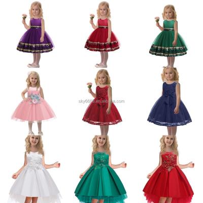 China Anti-wrinkle European style girl's wedding dress, cute birthday party for kids, puffy dress for girls aged 2-12 for sale