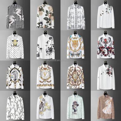 China European And American Fashionable Men's Anti-wrinkle And Principal Custom Printed Casual 100% Polyester Fiber Long Sleeved Shirt for sale