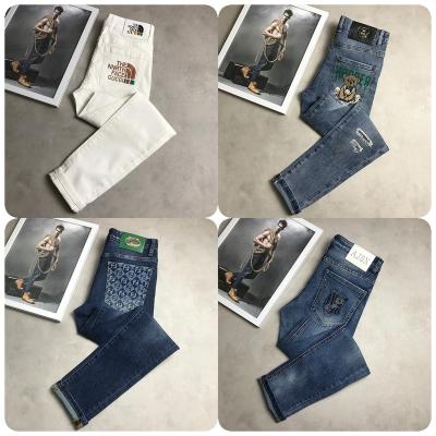 China Wholesale 2023 breathable high quality fashionable pants with slim fit men's stretch jeans for sale