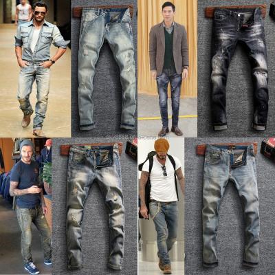 China New Fashion Custom Broken Pants Men's Hip Hop Straight Men's Breathable Jeans for sale