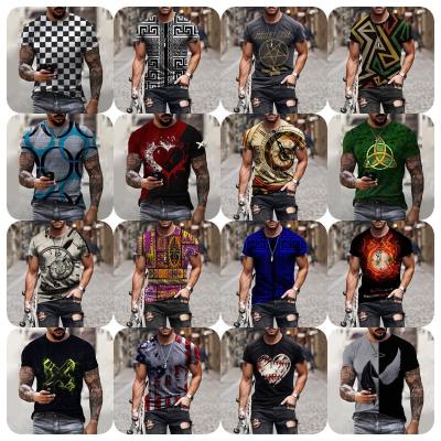 China 2023 Cotton Anti-Shrink T-Shirt For Men Personality Printed Top Casual 3D Short Sleeve T-shirt for sale