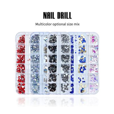 China Decorate Nail MILAN Nail Art Accessories Decoracion Wholesale Nail Charms Diamond Rhinestones Box for sale