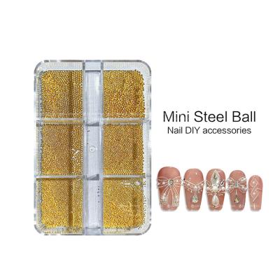 China Decorate Nail MILAN Steel Ball Wholesale Nail Art Stickers Design Accessories Decoracion Nail Charms for sale