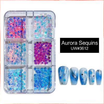 China Plastic MILAN Wholesale Nail Art Stickers Design Accessories Decoracion Nail Charms Decals Sequins Laser Heart Glitter Powder for sale