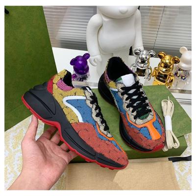 China SHOCK ABSORBING 2021 G G Rhyton Designer Luxury Brand Quality Zapatos-De-mujer Fitness Walking Shoes Multicolor Women's Fashion Sneakers for sale