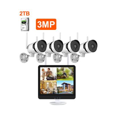 China 3MP Wireless Home Security Camera System Indoor Outdoor Video Surveillance System With 2TB HDD for sale