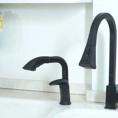 China Thermostatic Faucets Pull Out Basin Faucet Brass Kitchen Faucet Splash Anti - 360 Rotating Pull Out Kitchen Or Basin Faucet Hot Sale for sale